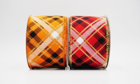 Fita aramada xadrez tartan diagonal para festas_KW0493.KW0494
